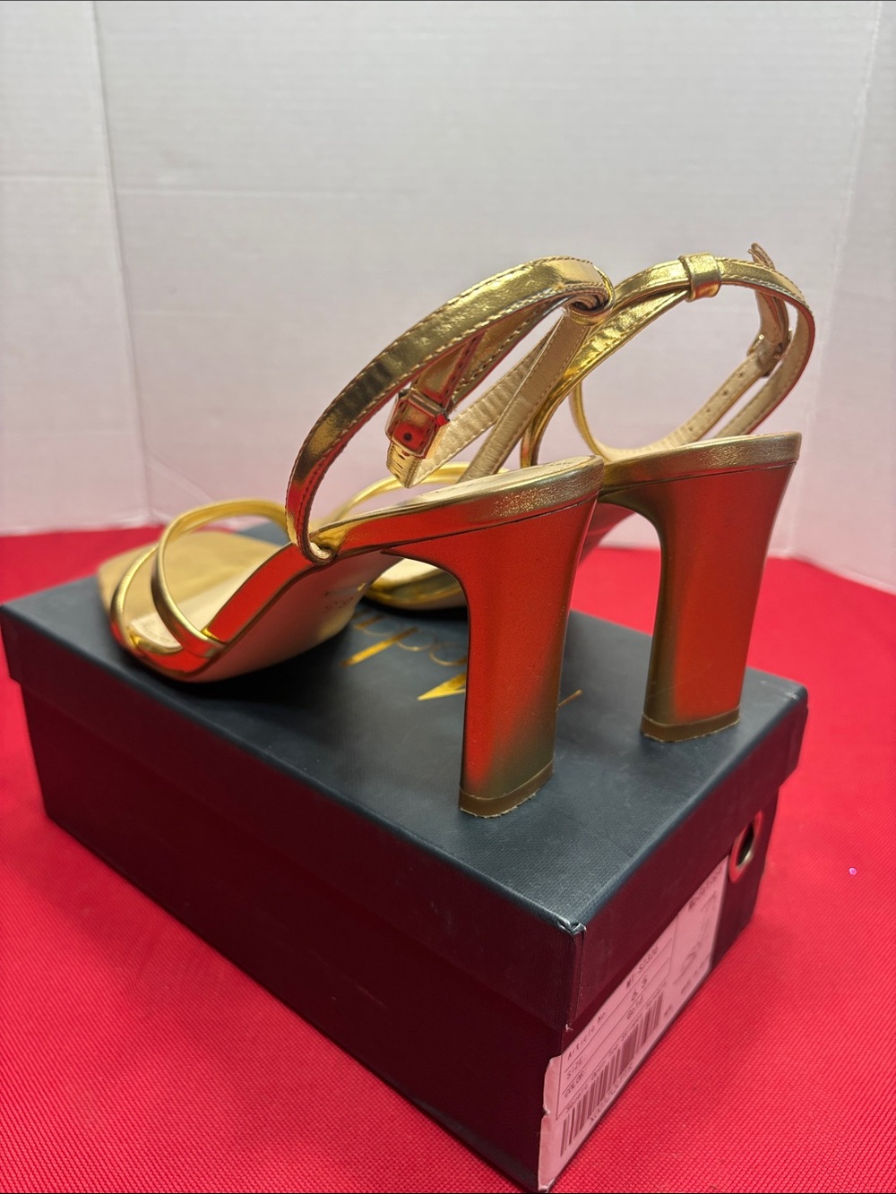Modatope Gold Square Open Toe Strappy Sandals size 6.5 - Picture 3 of 5